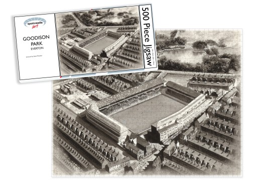Everton FC Goodison Park Stadium 1955 Art Jigsaw Puzzle
